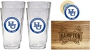 R and R Imports Hampton University Officially Licensed Kitchen Pack - Wood Cutting Board, 4 Pint Glasses & Magnetic Bottle Opener