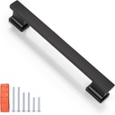 KNOBWELL 10 Pack Matte Black Solid Cabinet Pulls 5 Inch(128mm) Hole Center Kitchen Cabinet Handles,Cabinet Hardware for Cupboard Drawer Pulls