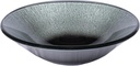 Eden Bath Silver & Black Streams Round Glass Sink Bowl Bathroom Vessel Sink for Vanity Top