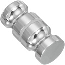 PATIKIL Glass Shower Door Handle, Stainless Steel Back-to-Back Shower Door Knob Bathroom Sliding Shower Screen Round Pull Knobs Hardware for Replacement Groove Glass Door, Silver