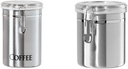 Oggi Stainless Steel Coffee and Kitchen Canisters - Airtight Clamp Lid, Clear See-Thru Top