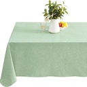Newbridge Napa Leaf Sage Green Vinyl Flannel Backed Tablecloth, 52 x 70 Inch Rectangle, Hotel Quality Waterproof Indoor Outdoor Table Cover for Kitchen, Patio, Dining, BBQ