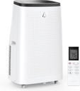 Portable Air Conditioner 14,000 BTU, Air Conditioners 3 in-1 Quiet AC Unit Cools Room up to 750 sq. ft, Built-in Dehumidifier, Fan, Auto, Sleep Modes, Exhaust Hose and Window Kit, White