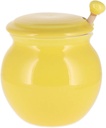 Cottage Creek Honey Pot, Yellow Porcelain Honey Jar Dispenser with No Drip Dipper, Home Decor Honey Keeper, Maple Syrup Dispenser, Kitchen Essentials, Gifts for Cooks, Men and Women