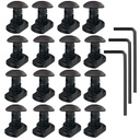 16 Pack M4 T-Nut Metric Camming Screw Replacement Sets Compatible with Standard Rail Systems, with Thread Locking Screws, Allen Wrench and Nuts(16 x Screws, 16 x Nuts and 3 x Wrench)