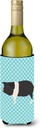 Caroline's Treasures BB8113LITERK Hampshire Pig Blue Check Wine Bottle Hugger Bottle Cooler Sleeve Hugger Machine Washable Collapsible Insulator Beverage Insulated Holder