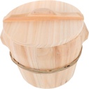 Zerodeko 1pc Steamed Rice Barrel Wooden Rice Steamed Bucket Wood for Cooking Handmade Rice Bucket Restaurant Bucket Food Steamers Steamed Fish With Cover