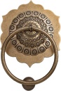 Antique Ring Door Knocker, Flower-Shaped Brass Door Knocker, Antique Bronze Anti- Door Handle for Courtyard/Front Door/Porch, Home Decor Accessories/Golden/16Cm ( Color : Bra(Color:Brass,Size:20Cm)