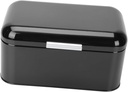 Metal Bread Storage Container Black Multipurpose Kitchen Food Storage Box for Bread Snacks Coffee Office Supplies Easy to Clean Household Organizer Bin
