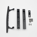 Flush Mount Non-Keyed Sliding Glass Patio Door Lock Handle Set Fits 1" to 1-1/8" Thick Doors 6-5/8" H.C. Night Lock, Hook Latch, Non-Handed (Brown)