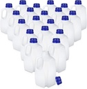Mumufy 24 Pcs Plastic Mini Milk Jugs 32 oz Jugs with Lids Reusable and Refillable 1 Quart Plastic Containers with Lids Milk Bottles for Fridge Drinks Juice Water Sports Protein, Easy Grip