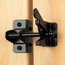 Self-Locking Gate Latch for Wooden Fence Gate Heavy Duty, Post Mount Automatic Gravity Lever Gate Fence Door Latches for Wooden Fence Secure Pool Garden Shed, Black, 2 Pcs