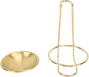 Spoon Rest Holder, Stainless Steel Vertical Soup Ladle Holder or Hotpot Restaurant, Buffet, Fast Food Restaurant Kitchen Decor Tool (Golden with 1 Plate)