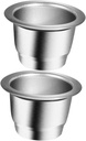 Healifty 2Pcs Reusable Coffee Capsule Filters Compact Portable Coffee Filter Cups for Home Travel Cafe Multi Function Drainers Easy to Clean Accessory