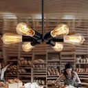 Simple American Industrial Retro V-intage 6-Lights Pendant Lamp Restaurant Table Bar Ceiling Lamp Fixture E27 Hanging Lamp,for Bedroom Farmhouse