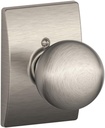 SCHLAGE Orbit Knob with Century Trim Non-Turning Lock, Satin Nickel (F170 ORB 619 CEN)