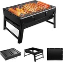 Charcoal Barbecue Grill, Compact Portable BBQ Grill Foldable Barbecue Smoker Grill Desk Tablebarbecue Perfect for Camping Picnic Outdoor Garden Party, 35 X 26 X 20 cm