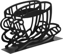 Black Napkin Holder Creative Coffee Cup Design Freestanding Tissue Dispenser for Dining Table Kitchen Restaurant Wedding Decor Space Saving Secure Stylish Storage