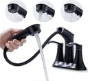 Black Pull Down Bathroom Faucet, 4 Inch 2 Handle Centerset Bathroom Faucet 3 Hole with Pull Out Sprayer, Bathroom Sink Faucet with Supply Lines