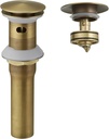 BWE One-Piece Pop-Up Drain Assembly with Strainer for Bathroom Vessel Vanity Faucet Bathroom Vessel Sink Drain Stopper with Overflow Antique