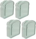 PRETYZOOM 4pcs Portable Sandwich Storage Box Lid Compact Food Container for Bread and Snacks for Lunch Boxes and Picnics Light Green