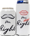 QualityPerfection Can Cooler Sleeves (2 Sets Regular + 2 Sets Slim) Insulated, Beer/Energy Drink Neoprene 4mm Thickness Thermocoolers for 12 oz Beverage 4 Pack (Mustache & Always Right)