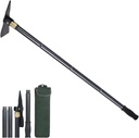 Folding Pickaxe Hoe for Digging, Multi-Function Detachable, Garden Hoe Long Handle with Two Extension rods, Great for Loosing Soil, Camping Shovel for Outdoors