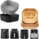 2Pcs Silicone Air Fryer Liners and 300Pcs Air Fryer Paper Liners for Ninja/Cosori/Chefman/Instant Pot/Beelicious/Cuisinart/Paris Hilton/NutriChef/Simple Deluxe/deime/Kitchen Elite/Nuwave,Other 5-8QT