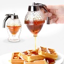 Fullish & Gry Premium Honey Dispenser with Stand - No Drips, No Mess - Honey Container 8 Oz - Maple Syrup Holder - Fresh Honey Mess-free - Easy Cleaning Honey Pot - Shaped Honey - Dishwasher Safe