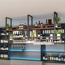 Ceiling Wine Racks, Wall Mounted Wine Rack and Glass Holder, Storage Display Shelf Organizer for Kitchen Pantry Cellar Bar Flower Shop(150x30x80cm)