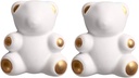 Generic Lovely Teddy Bear Ceramic Shape Cabinet Door Knobs Furniture Handles Modern Knobs and Handles Kids Room Drawer Dresser Knob 2PCS Wihte