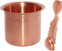 Naisha Hindu Panch patra Pooja Lota and Spoon (Achman) Set Panchpatra - Handmade Pure Copper Cup