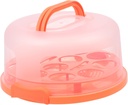 Cabilock Portable Cake Container with Tray and Sealing Buckle Thickened Carry Handle Cake Storage Box for Birthday Outdoor Parties Cupcakes Desserts Bright Orange
