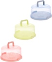 3Pcs Portable Cake Carriers with Sealing Buckle Food-grade PP Cake Boxes and Food Storage Reusable Multi-color Containers for Transport and Refrigerator Freshness Random Color