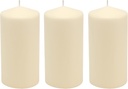 Stonebriar 6 Pack Tall 3 x 6 Inch 65 Hour Long Burning Unscented Ivory Wax Pillar Candles