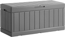 Homall 85 Gallon Large Resin Deck Box Waterproof Outdoor Storage with Padlock Indoor Outdoor Organization and Storage Container for Patio Furniture Cushions, Garden Tools (Grey)