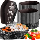 Tenceur 100 Pieces Halloween Coffin Food Trays Halloween Paper Snack Trays Party Supplies Coffin Boxes for Treats for Storage Charcuterie Board Serving Decorations