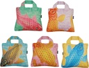 Envirosax Reusable Grocery Bags, Set of 5, Multicolored China Chic Chinese Carp Design, CF Series