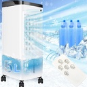 Portable Air Conditioners, Upgraded 3 in 1 Air Conditioner with 5 L Water Tank, 12H Cooling Time, 3 Speeds, 65° Oscillation, Swamp Cooler Portable for Room Bedroom Office Garage Kitchen（6 Ice Packs)