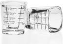 BCnmviku Espresso Shot Glasses Measuring Cup Liquid Heavy Glass for Baristas 2oz for Single Shot of Ristrettos (2 pack)