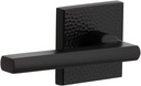 Viaggio 627654 Satin Black Quadrato Hammered Rosette Milano Lever, Double Dummy-Backset