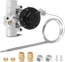 Gas Fryer Thermostat, 1/4" Mpt Stuff Box Replacement Deep Fryer for Pitco P5047588, GSA60301800, 4290-006 Oil Temperature Precision Control, for Commercial Catering Fryers, 200°F-400°F Range