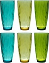 QG 23 fl oz BPA Free Acrylic Plastic Iced Tea Cup Glass Tumbler Set of 6 - Assorted Colors DF131