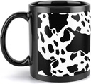Black And White Cow Print Travel Mug Ceramic Large Ceramic Coffee Mugs with Handle, Porcelain Mugs- Perfect for Coffee Tea Espresso Other Beverages