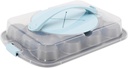 GoodCook Sweet Creations Bake-Take-Serve Nonstick Cupcake Pan Set with Tiered Stand, Silver/Blue