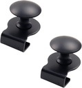 2Pcs Glass Door Clip Pull Handle Stainless Steel No Drilling Glass Door Clamp Clip for Glass 5-8mm Showcase Furniture Kitchen Bathroom Office Sliding Door Glass Cabinet Drawer Pull Knob, Black