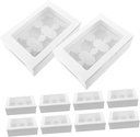 10pcs Bakery Box with Window Lightweight Cupcake Containers for Treats for Home Baking and Parties Cavity Design for Tarts and Desserts