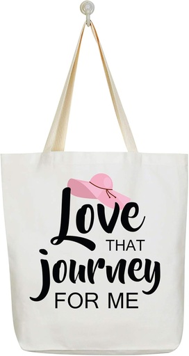[BRSWY2Y2CMFGYHTJ] Love That Journey for Me Pink Hat Tote Bag Gifts Shopping Grocery Bag