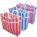 Pack of 3 Big Size Gusseted Mercado Bags - Mexican Tote Market Reusable Grocery Bag, Multipurpose High Thread Mesh Bag with Assorted Colors (15" x 18")