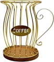 Coffee Filter Holder Basket, Coffee Pod Storage Organizer for House Warming, Kitchen, Countertop, Home Decor, Gold